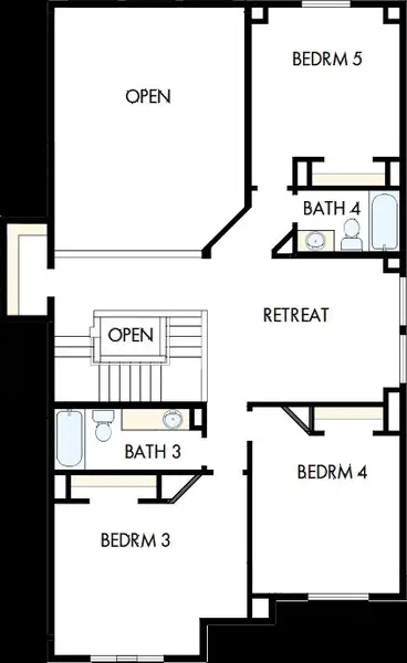2D floor plan layout of this home in Sundance Cove Lakeside, Crosby, TX (Image 3).
