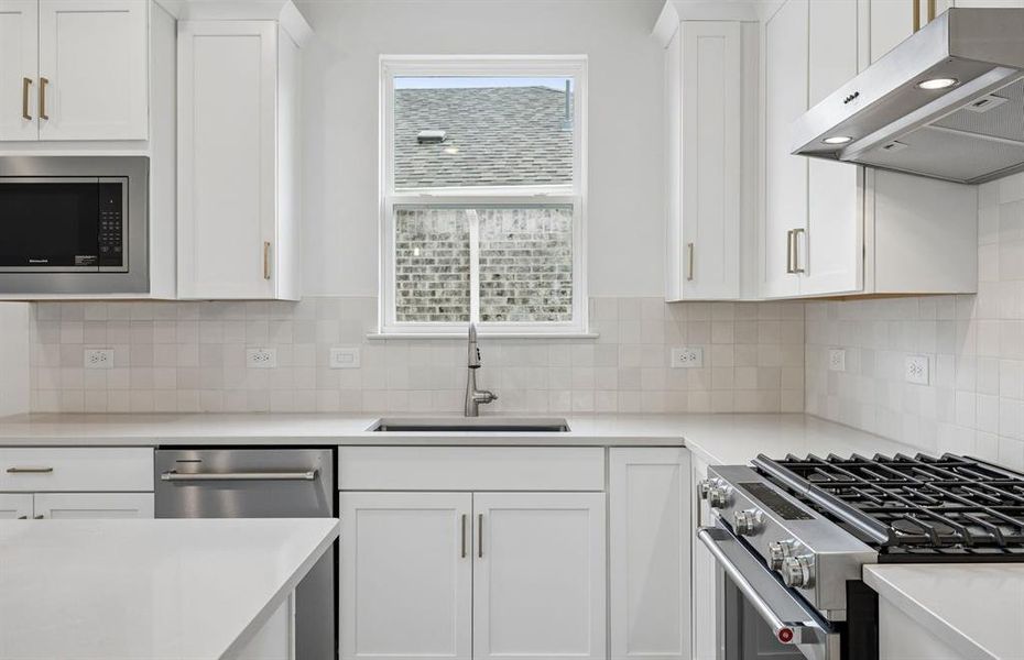 Abundant cabinet space in kitchen