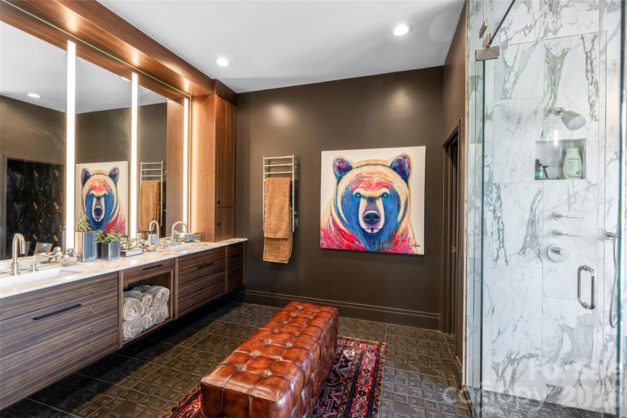 Spa-inspired primary bath with seamless indoor-outdoor feel