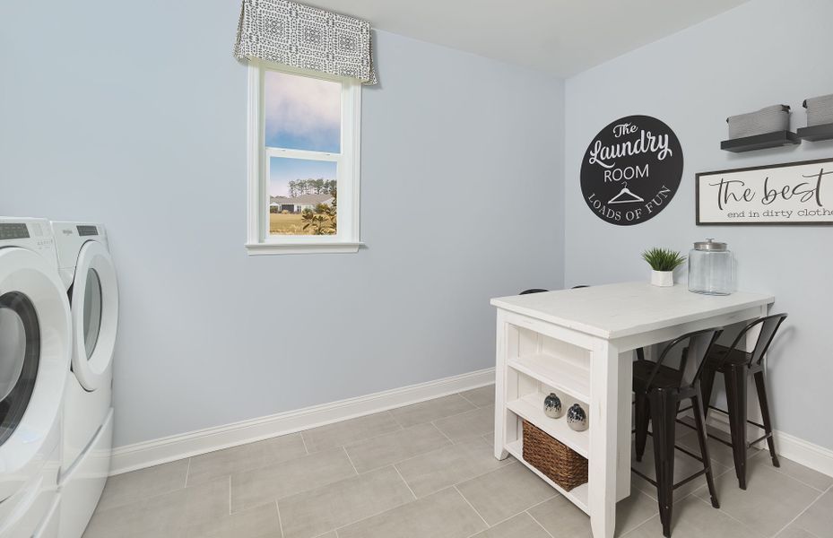 Wash and fold your linen in the Laundry Room with a window. Wash and fold your linen in the Laundry Room with a window.