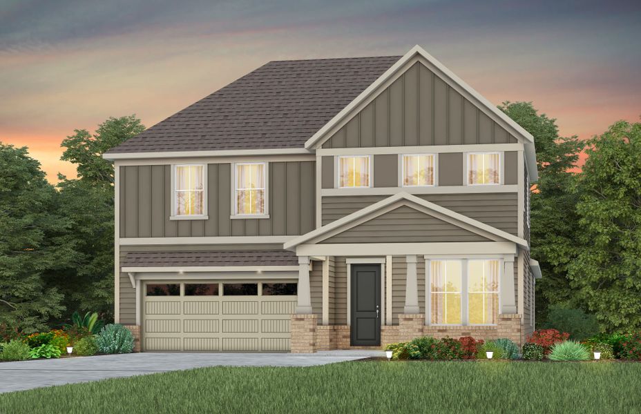 Representative exterior photo of a completed home built from the Galleon by Pulte Homes in The Retreat at Carolina Ridge, Harrisburg, NC (Image 7).