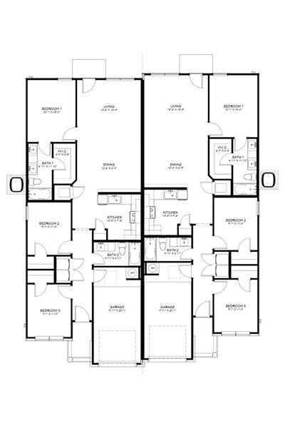 2D floor plan layout of this home in The Preserve at Thousand Oaks Duplexes, Killeen, TX (Image 3). 2D floor plan layout of this home in The Preserve at Thousand Oaks Duplexes, Killeen, TX (Image 3).