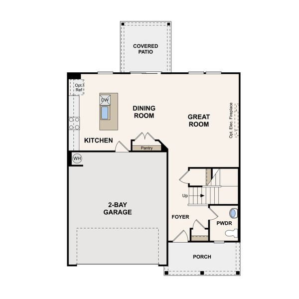 2D floor plan layout of this home in Canebrake at Hickory Hills, Old Hickory, TN (Image 3).