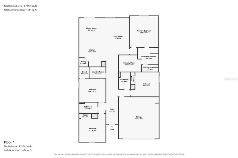 2D floor plan layout of this home in Salt Meadows - Classic Series, Parrish, FL (Image 6).