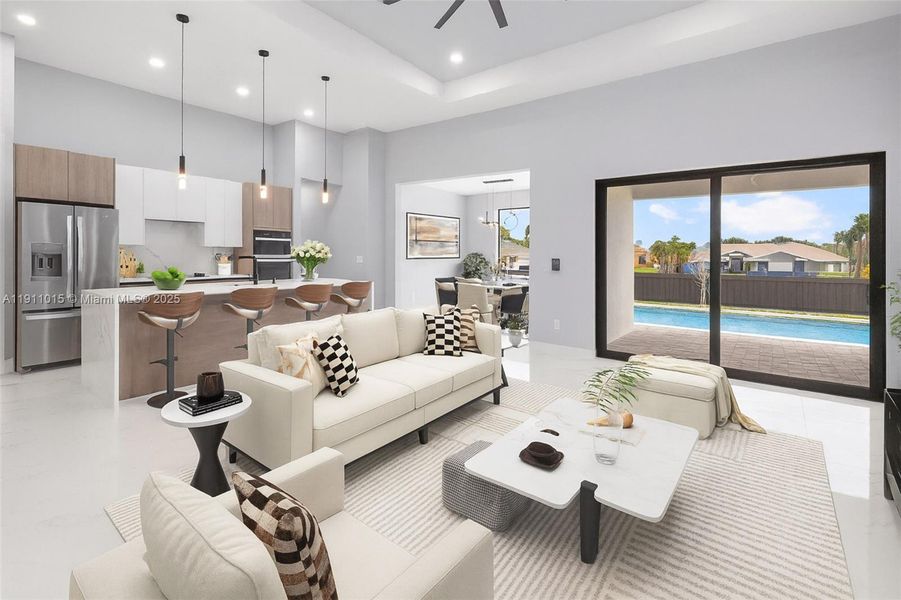 Furnished interior view inside a new home in , Cape Coral (Image 10). Furnished interior view inside a new home in , Cape Coral (Image 10).