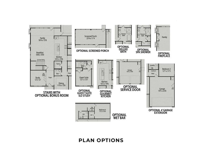 2D floor plan layout for the The Magnolia A by Davidson Homes LLC in Wendell Ridge, Wendell, NC (Image 6).