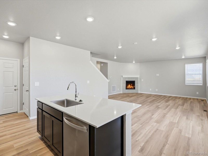 Furnished interior view inside a new home in Buffalo Highlands: The Flora Collection, Commerce City (Image 8).