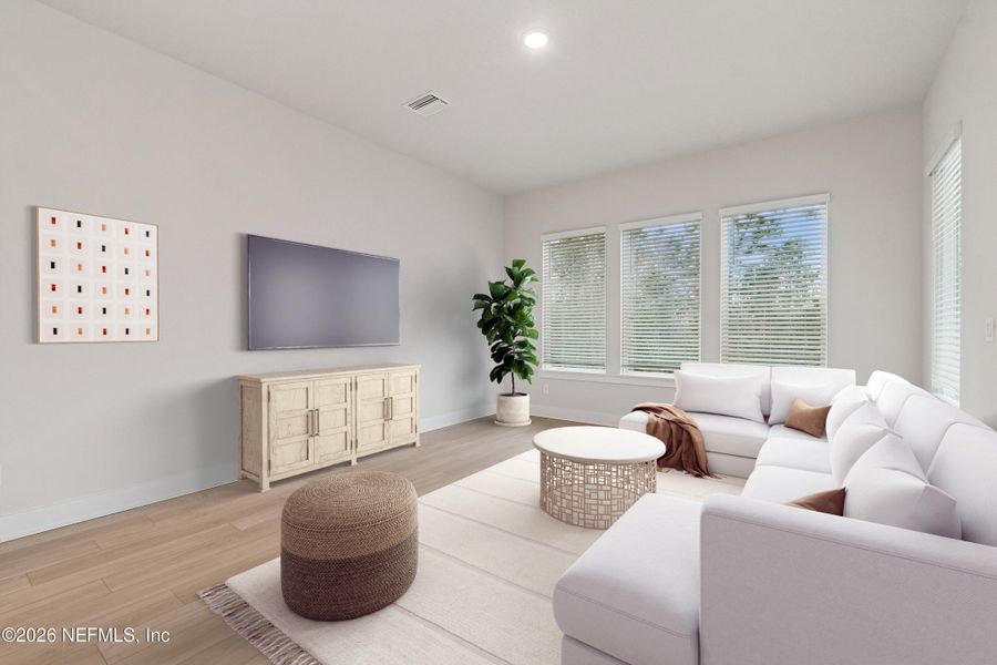 Furnished interior view inside a new home in Kettering at eTown - Paired Villas, Jacksonville (Image 7).