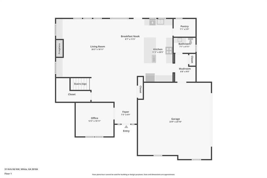 2D floor plan layout of this home in , White, GA (Image 6).