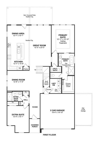 2D floor plan layout for the Davenport by K. Hovnanian® Homes in Harvest Pointe, Needville, TX (Image 3). 2D floor plan layout for the Davenport by K. Hovnanian® Homes in Harvest Pointe, Needville, TX (Image 3).