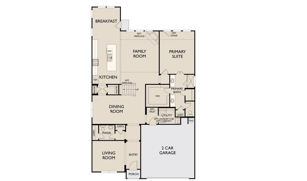 2D floor plan layout for the Westlake by Ashton Woods in Lagos Reserve, Manor, TX (Image 4).