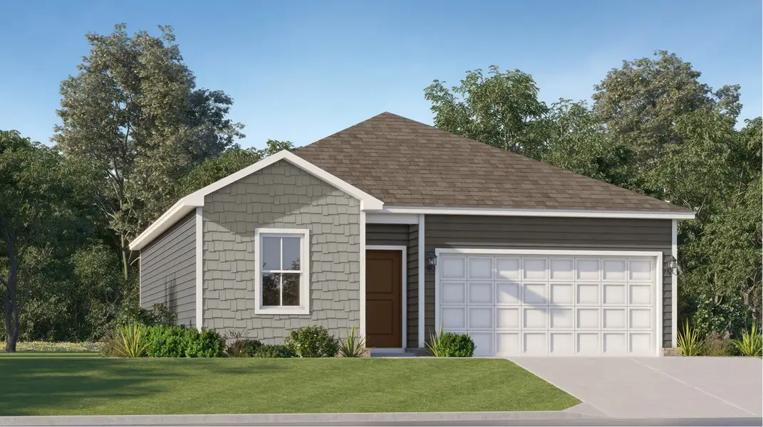 Front exterior of a new home in Emerald Oaks, Warner Robins, GA, highlighting curb appeal (Image 1). Front exterior of a new home in Emerald Oaks, Warner Robins, GA, highlighting curb appeal (Image 1).