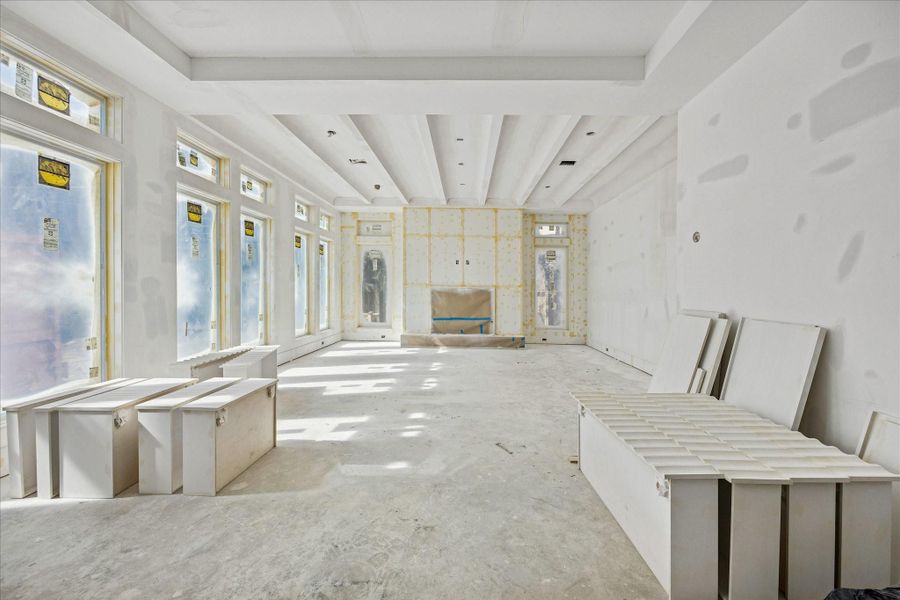 Another view of family room. Photo taken on Feb 9.