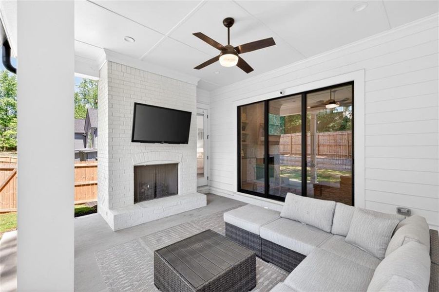 Exterior details and patio area of a home in Town Farms, Peachtree Corners (Image 35).