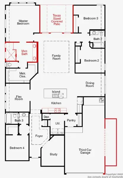 2D floor plan layout of this home in Stillwater Ranch, San Antonio, TX (Image 3). 2D floor plan layout of this home in Stillwater Ranch, San Antonio, TX (Image 3).