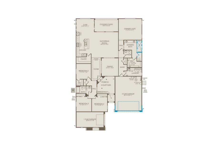 2D floor plan layout of this home in Visara, Surprise, AZ (Image 4).