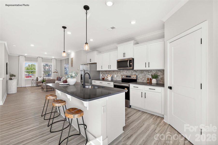 Furnished interior view inside a new home in The Townes at Lake Norman, Mooresville (Image 11).