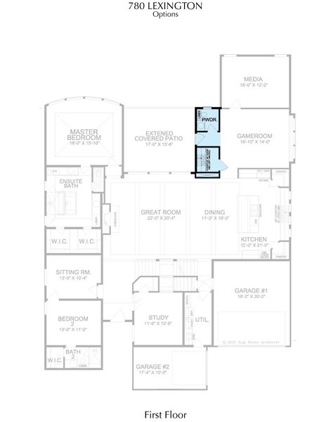 2D floor plan layout for the Lexington by Landon Homes in Signature 74s, Frisco, TX (Image 13). 2D floor plan layout for the Lexington by Landon Homes in Signature 74s, Frisco, TX (Image 13).