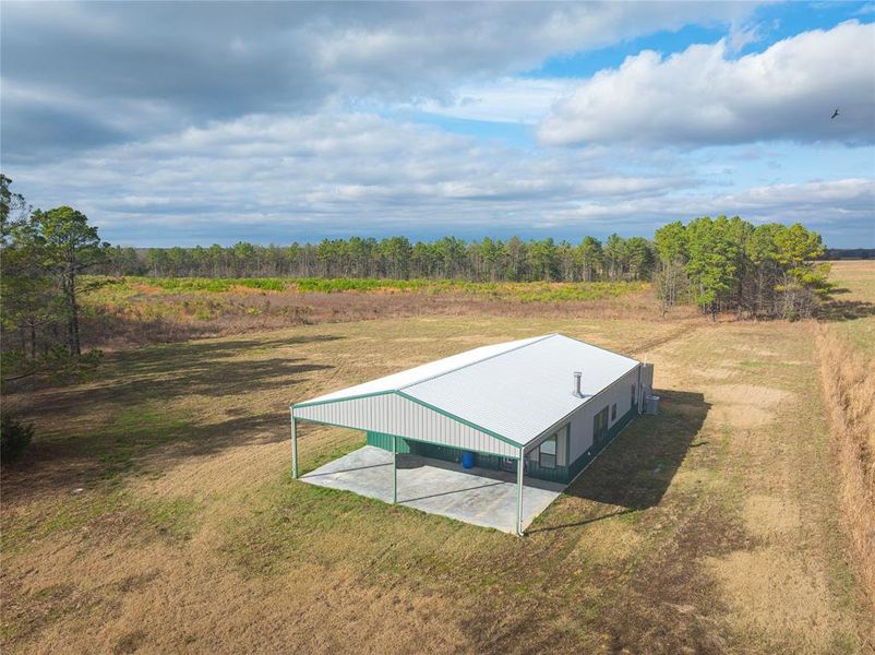 Aerial view of sparsely populated area