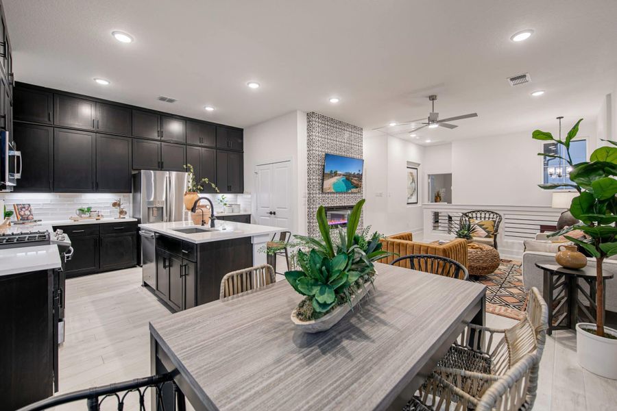 Furnished interior view inside a new home in Santa Rita Ranch, Liberty Hill (Image 29). Furnished interior view inside a new home in Santa Rita Ranch, Liberty Hill (Image 29).