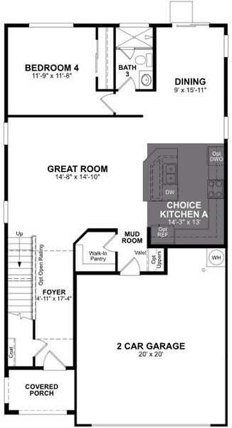 2D floor plan layout of this home in Bethany Grove, Glendale, AZ (Image 2).