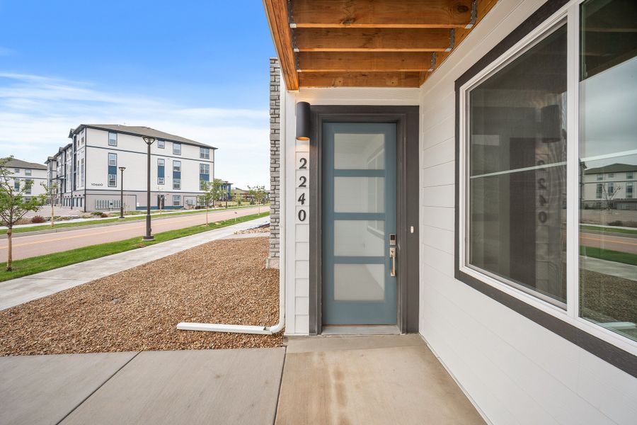 Exterior details and patio area of a home in The Commons at Victory Ridge, Colorado Springs (Image 25). Exterior details and patio area of a home in The Commons at Victory Ridge, Colorado Springs (Image 25).