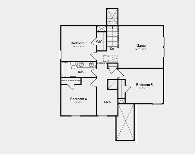 2D floor plan layout for the Reid by Taylor Morrison in Ryehill, Rosenberg, TX (Image 5).