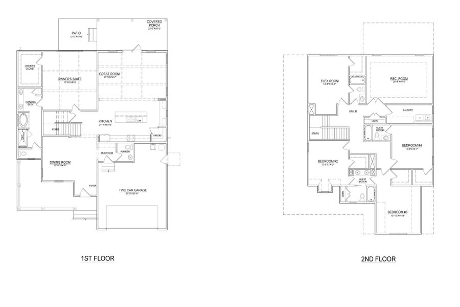 2D floor plan layout for the Easton by Bill Clark Homes in Sidbury Landing, Wilmington, NC (Image 3). 2D floor plan layout for the Easton by Bill Clark Homes in Sidbury Landing, Wilmington, NC (Image 3).