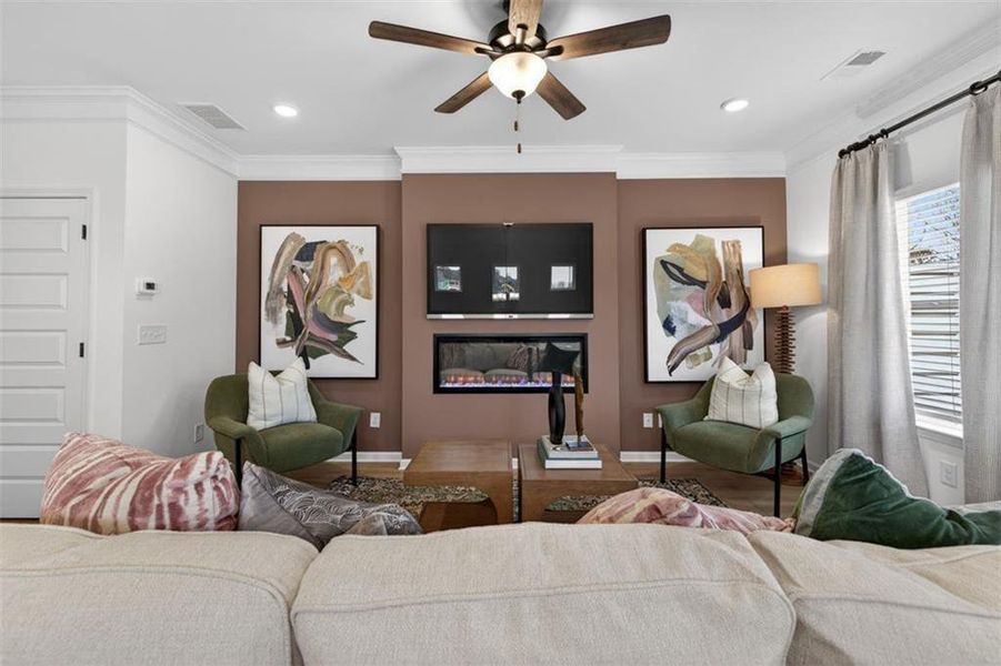 Furnished interior view inside a new home in Fuller Station, Loganville (Image 3). Furnished interior view inside a new home in Fuller Station, Loganville (Image 3).