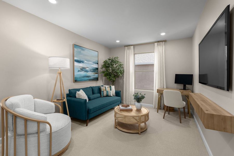Representative furnished interior of a home built from the 1765 by KB Home in Enclaves at Tumamoc, Tucson (Image 13).