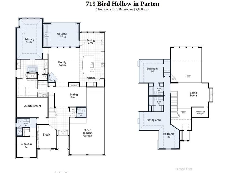 2D floor plan layout of this home in Parten, Austin, TX (Image 3). 2D floor plan layout of this home in Parten, Austin, TX (Image 3).