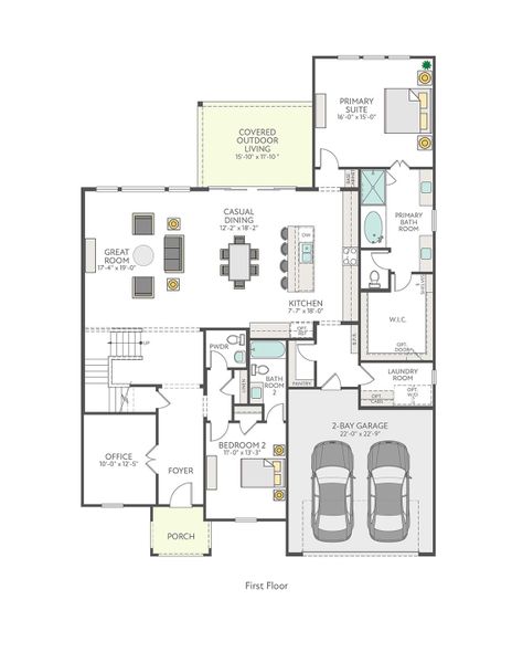 2D floor plan layout of this home in Lariat, Liberty Hill, TX (Image 5).