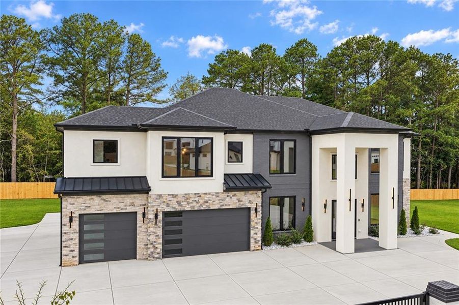 Front exterior of a new home in , Buford, GA, highlighting curb appeal (Image 28).