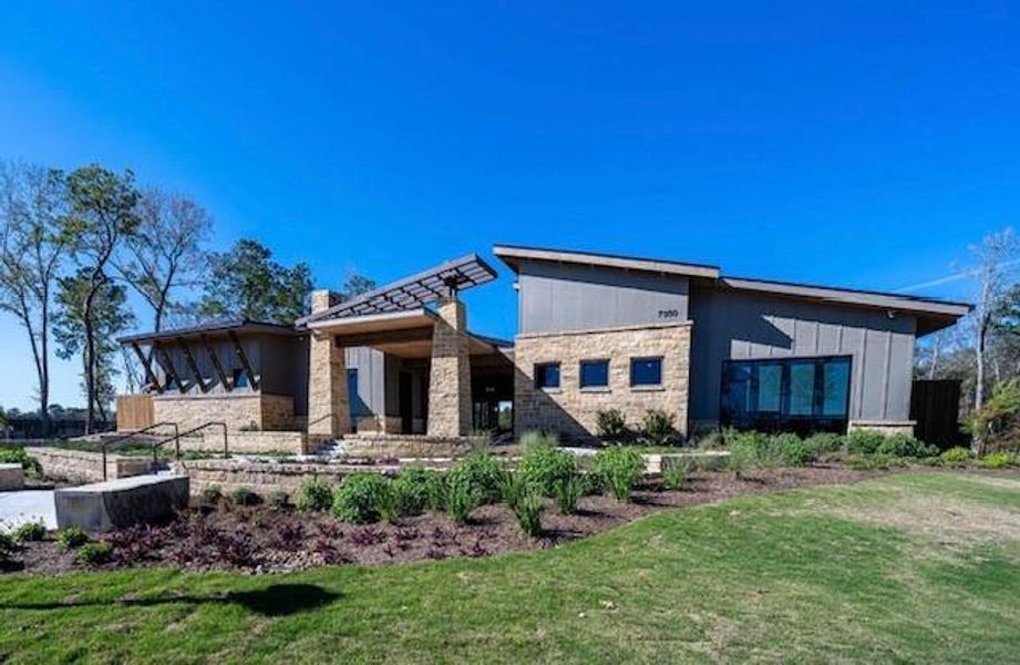 Front exterior of a new home in The Highlands, Porter, TX, highlighting curb appeal (Image 26).