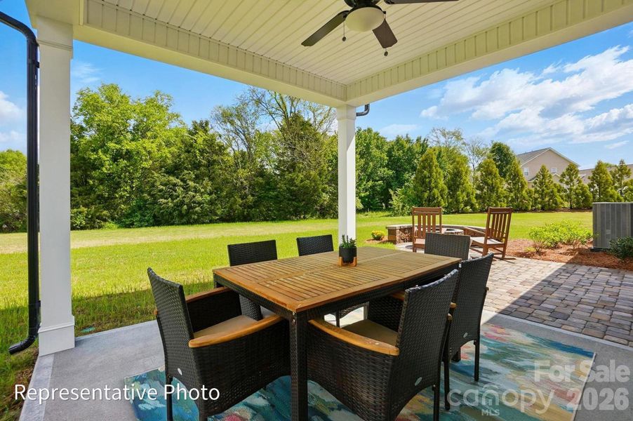 Exterior details and patio area of a home in Heritage - 55+ Community, Indian Trail (Image 3).