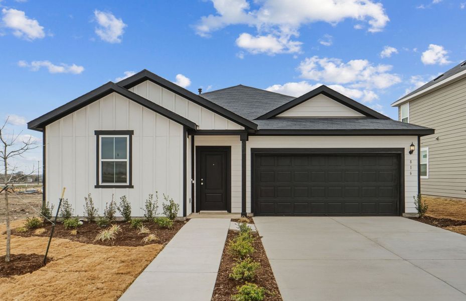 Front exterior of a new home in Alto, San Marcos, TX, highlighting curb appeal (Image 18).