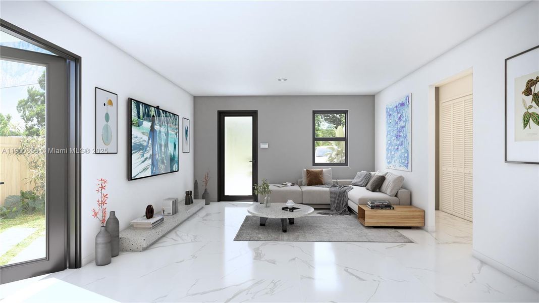 Furnished interior view inside a new home in , Miami (Image 6). Furnished interior view inside a new home in , Miami (Image 6).