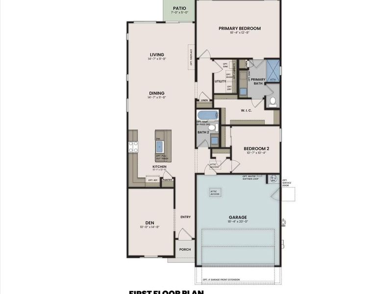 2D floor plan layout of this home in Vineyards at Cottonwood, Cottonwood, AZ (Image 3).