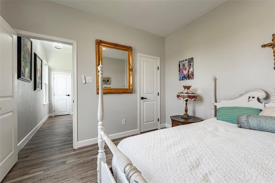 Spacious first level bedroom with easy access to a full bath