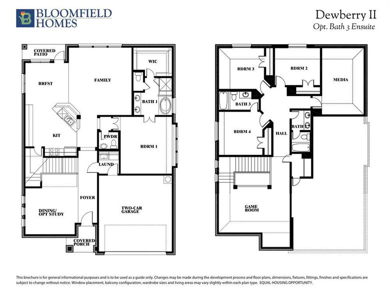 2D floor plan layout of this home in Union Park Classic 55, Little Elm, TX (Image 3).