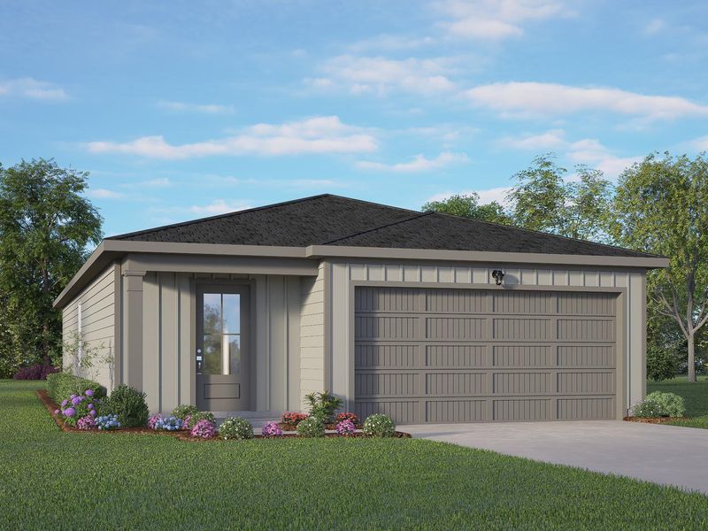 Representative exterior photo of a completed home built from the The Frio A by Davidson Homes LLC in Agave, San Antonio, TX (Image 18).