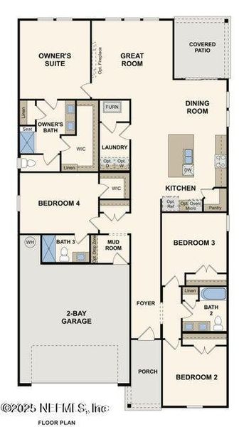 2D floor plan layout of this home in The Magnolia Series at Reserve East, Flagler Beach, FL (Image 3).