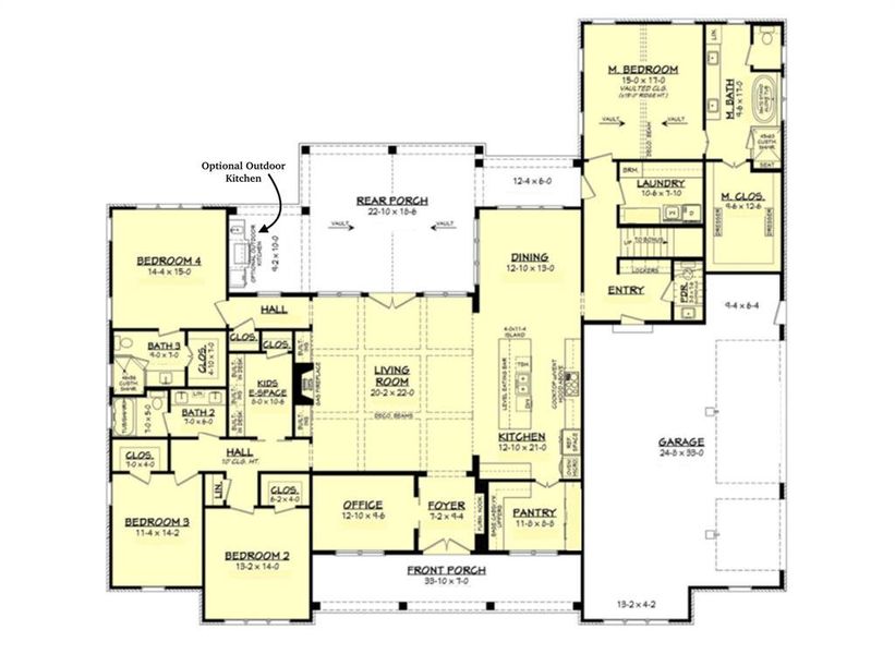 2D floor plan layout of this home in Oak Water Ranch, Granbury, TX (Image 3). 2D floor plan layout of this home in Oak Water Ranch, Granbury, TX (Image 3).