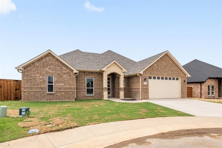 Front exterior of a new home in , Mabank, TX, highlighting curb appeal (Image 23).