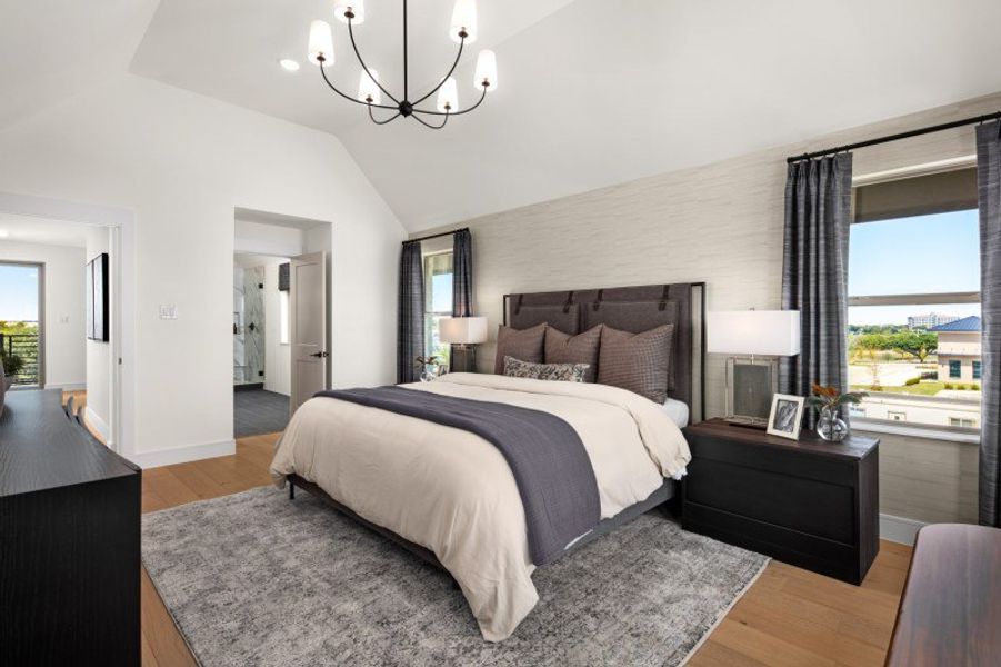 Furnished interior view inside a new home in Linkside Las Colinas, Irving (Image 10).