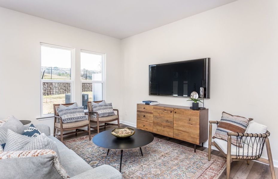 Furnished interior in a model home at Flemingfield in Greensboro (Image 17).