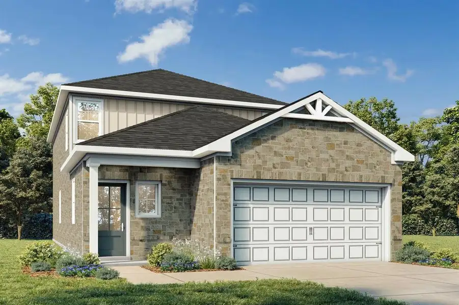 Front exterior of a new home in Heartland, Heartland, TX, highlighting curb appeal (Image 1). Front exterior of a new home in Heartland, Heartland, TX, highlighting curb appeal (Image 1).