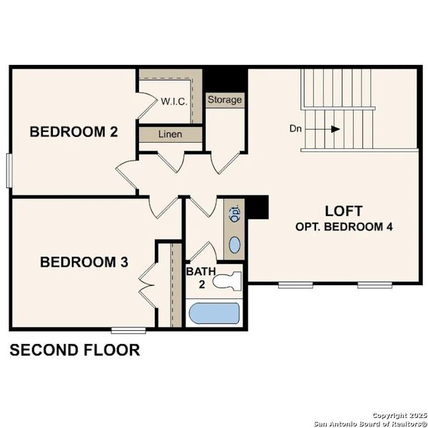 2D floor plan layout of this home in Cinco Lakes, San Antonio, TX (Image 3).