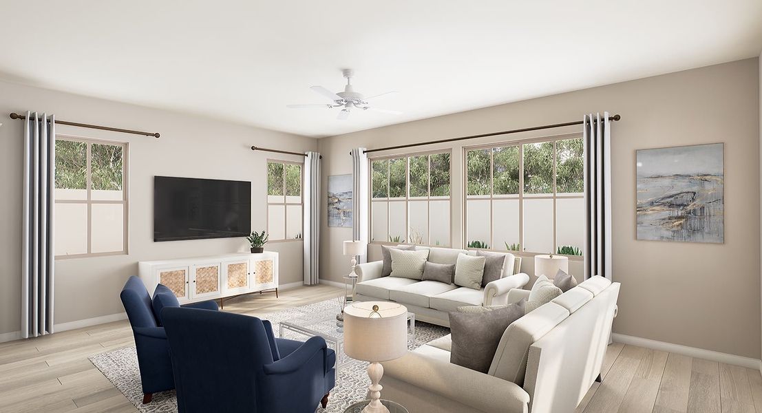 Representative furnished interior of a home built from the Ventana Plan 4507 by Tri Pointe Homes in Molino at Soleo, Queen Creek (Image 22).