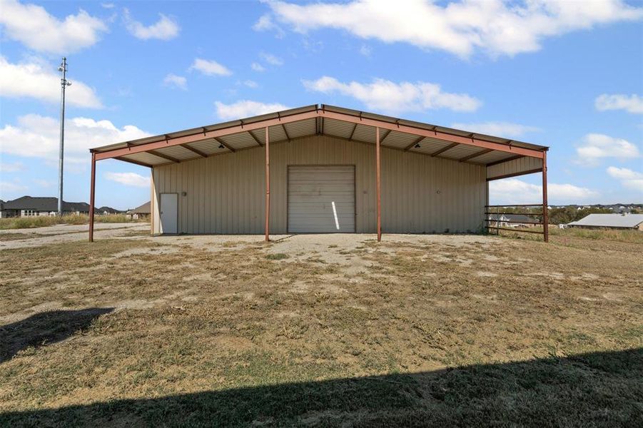 View of pole building